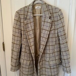 Isabel Marant Checkered Blazer in Cream and Brown